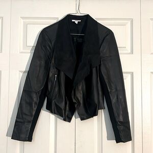 NWOT Cropped Vegan Leather & Suede Jacket